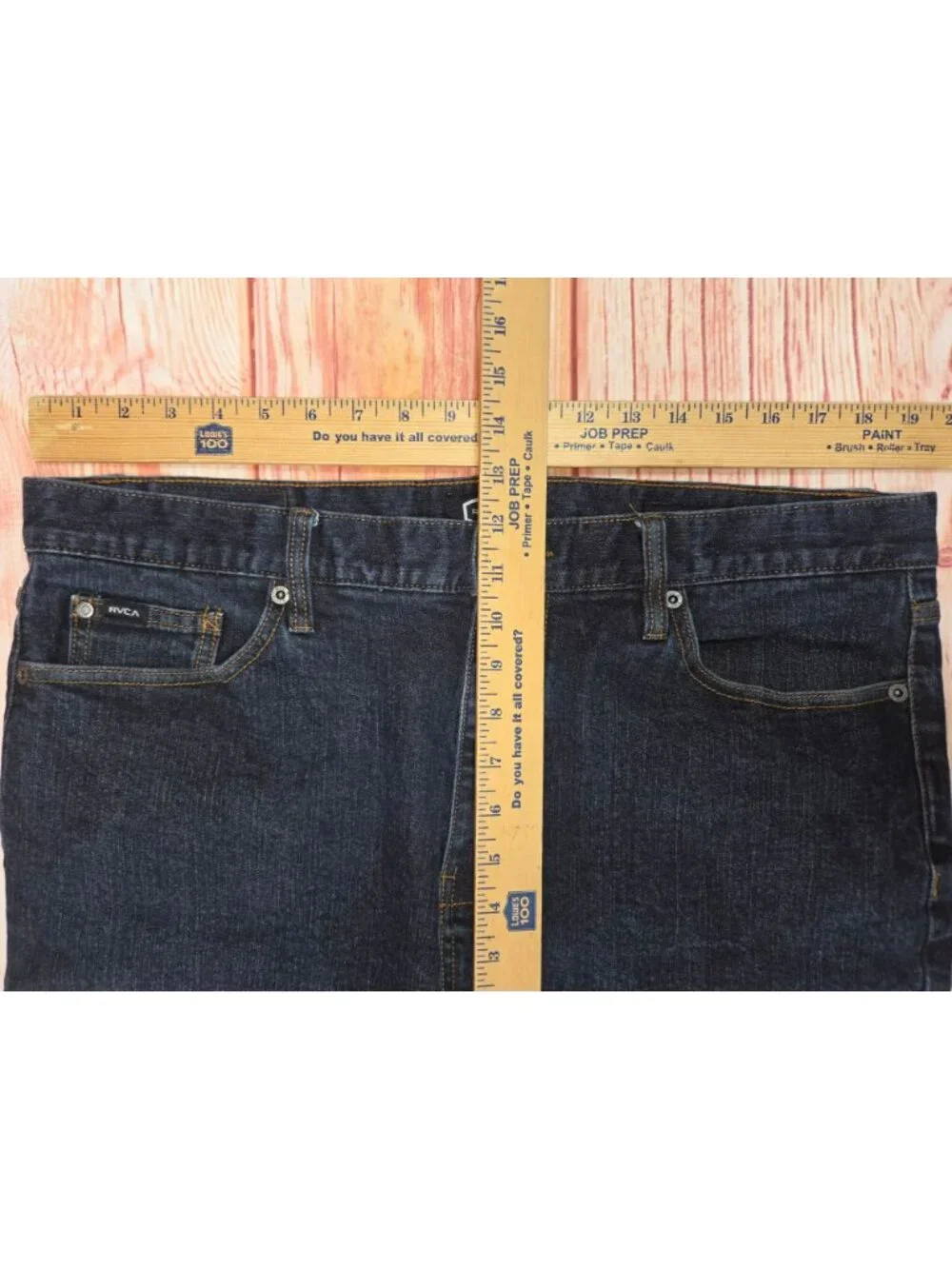 RVCA Daggers Mens Slim Fit Dark Wash Jeans 38x32